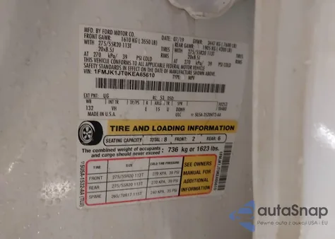 2019 Ford Expedition Max Xlt из США, поврежденный, VIN 1FMJK1JT0KEA65610